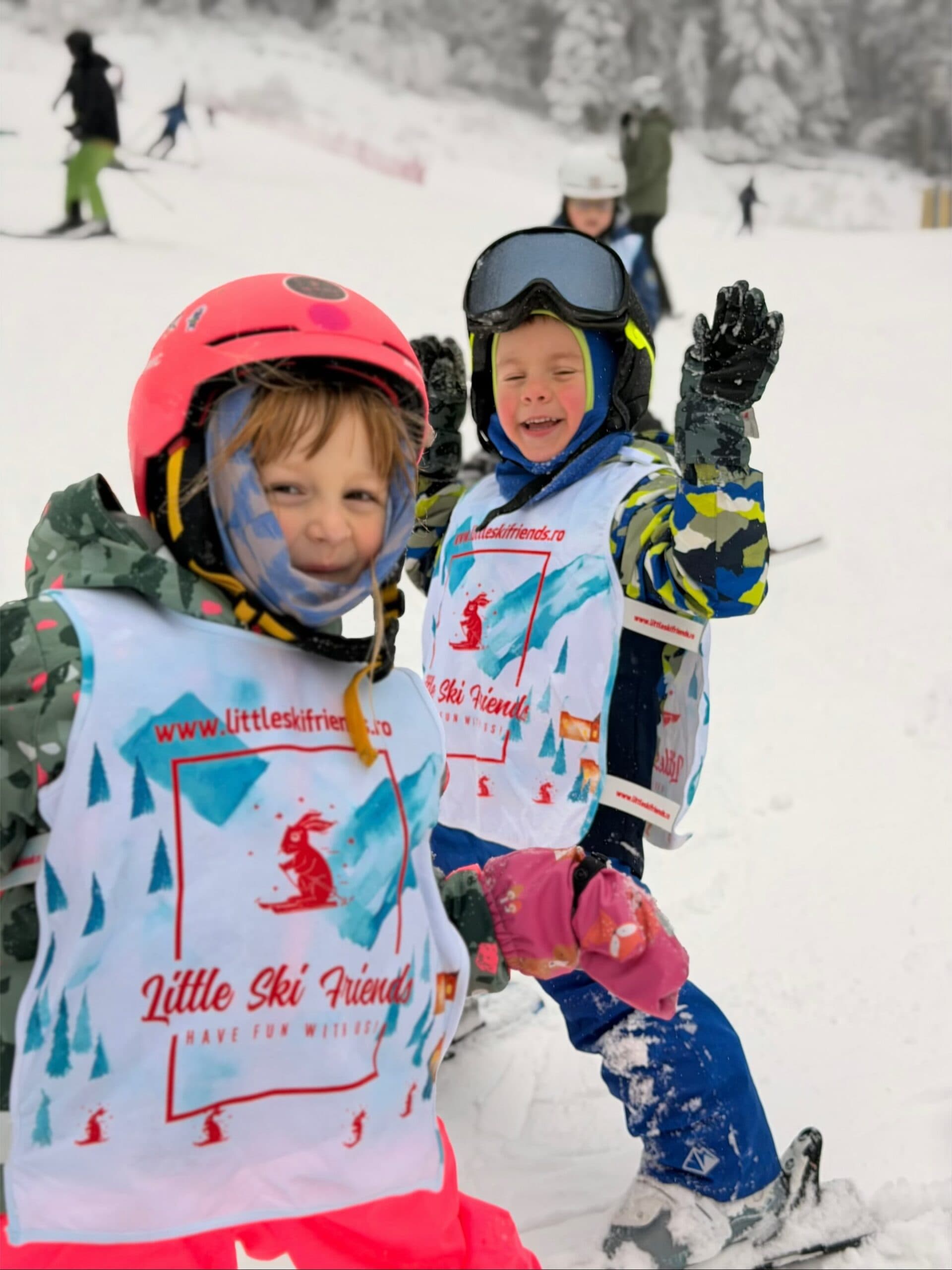 Child learning to ski